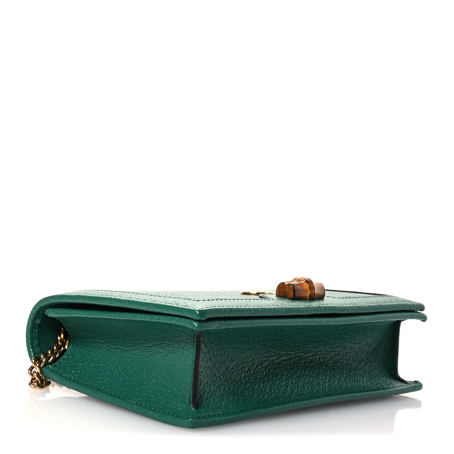 Gucci Textured Dollar Calfskin Mini Diana Chain Bag Emerald 4 of 11