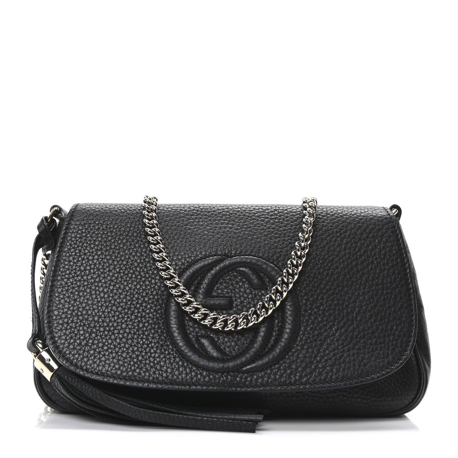 Gucci Pebbled Calfskin Medium Soho Flap Crossbody Black 1 of 10