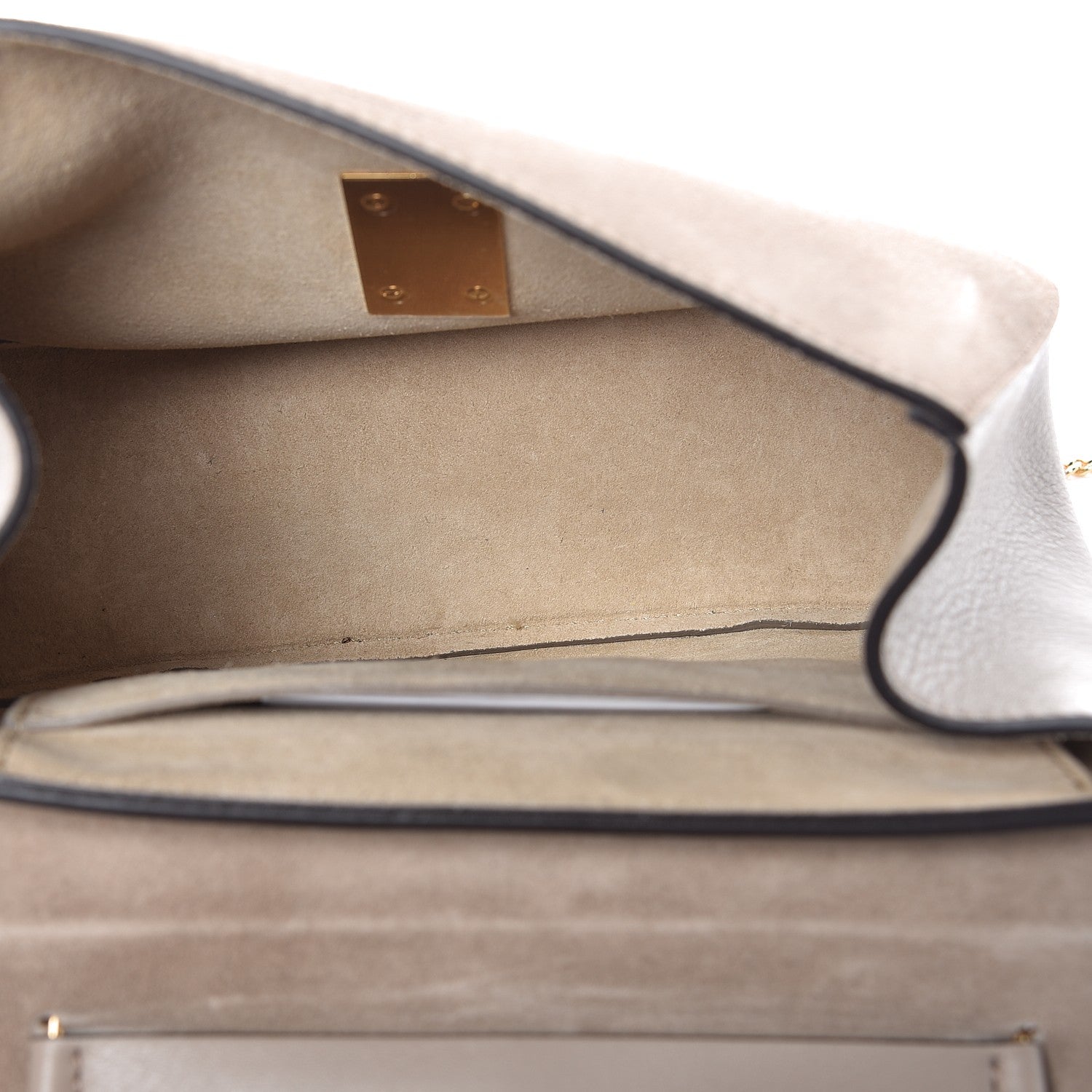Chloe Suede Smooth Calfskin Drew Shoulder Bag Motty Grey 5 of 10