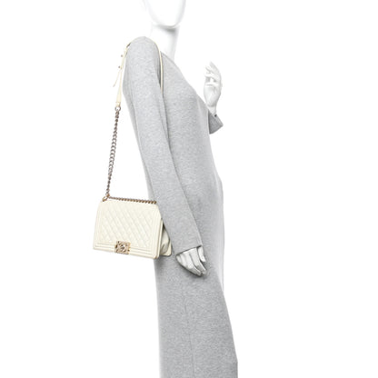 Chanel Caviar Quilted Medium Boy Flap White 2 of 10