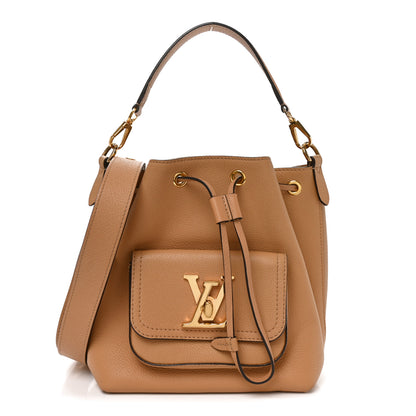 Louis Vuitton Calfskin Lockme Bucket MM Arizona Beige 1 of 9