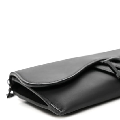 Christian Dior Ultra Matte Calfskin Saddle Chain Wallet Pouch Black 9 of 10