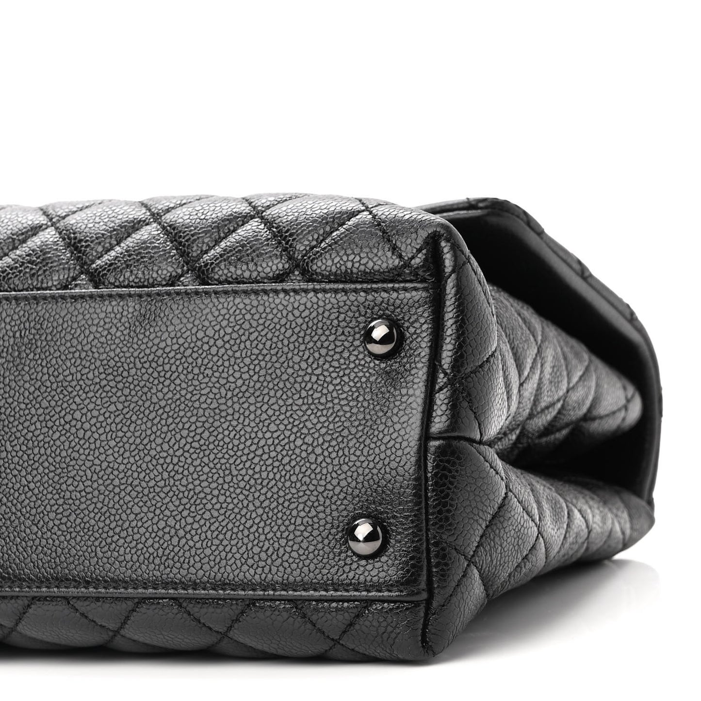 Caviar Quilted Medium Coco Handle Flap So Black