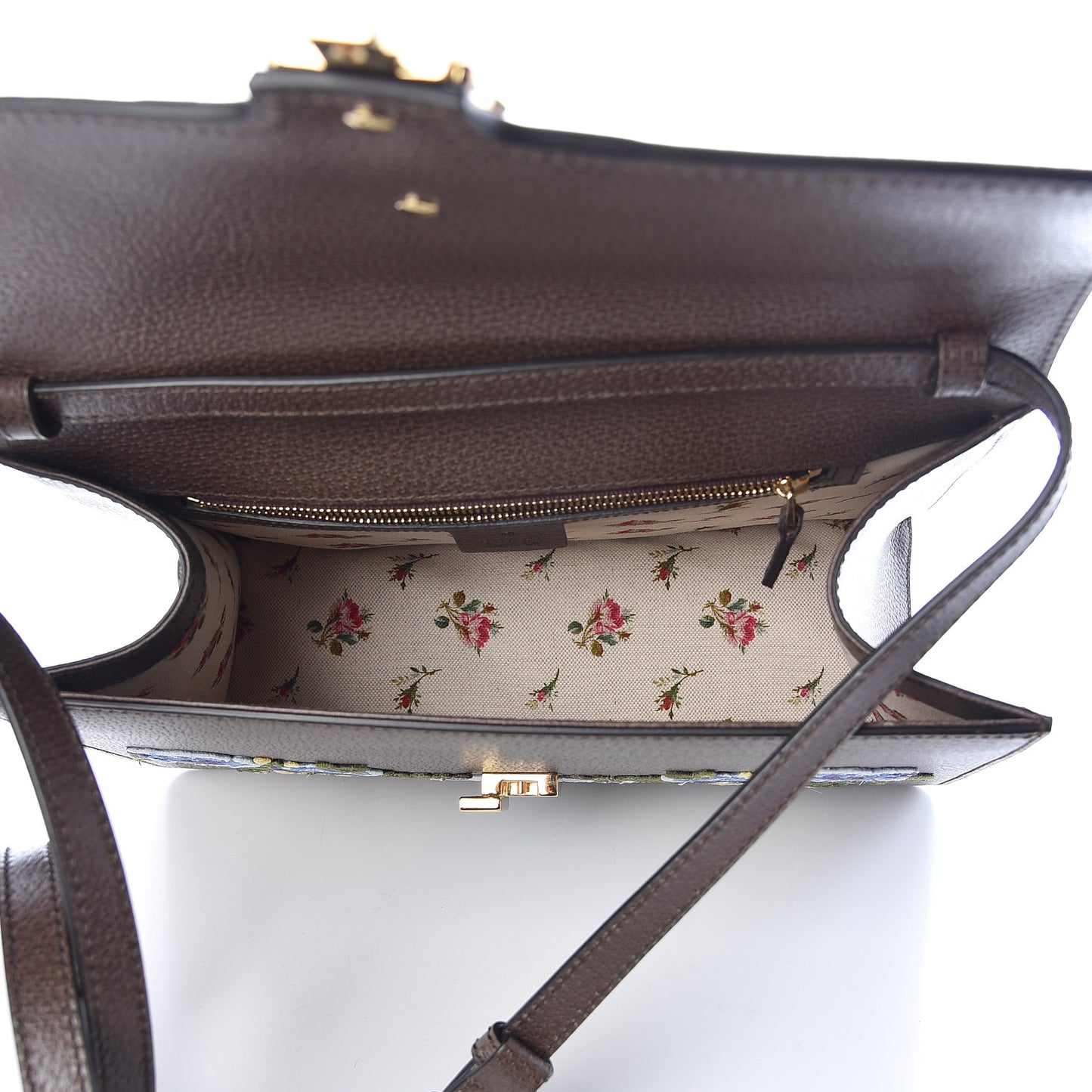 Calfskin Embroidered Medium Sylvie Top Handle Bag New Acero Multicolor