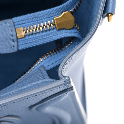 Celine Drummed Calfskin Nano Luggage Azure 11 of 16