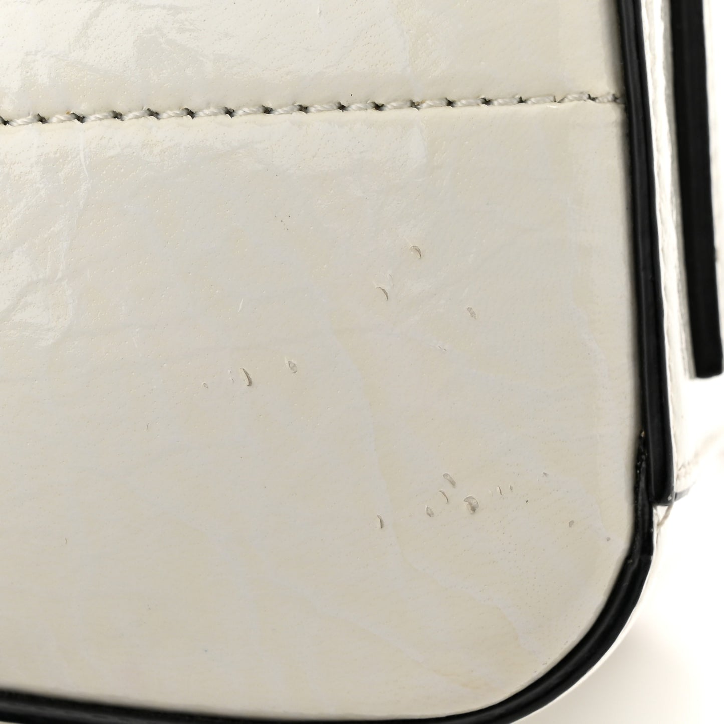 Crinkled Patent Calfskin Mini Antigona White
