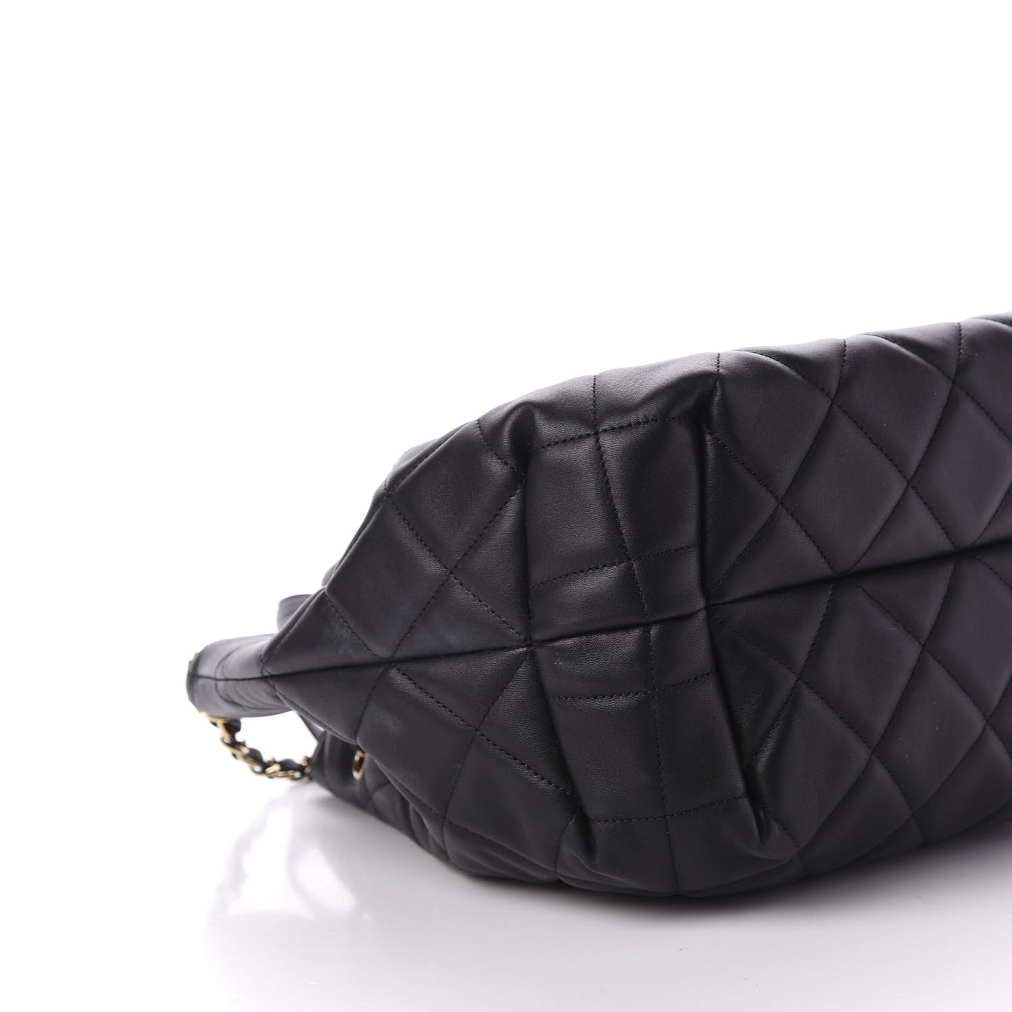 Lambskin Quilted CC Dweller Drawstring Tote Black