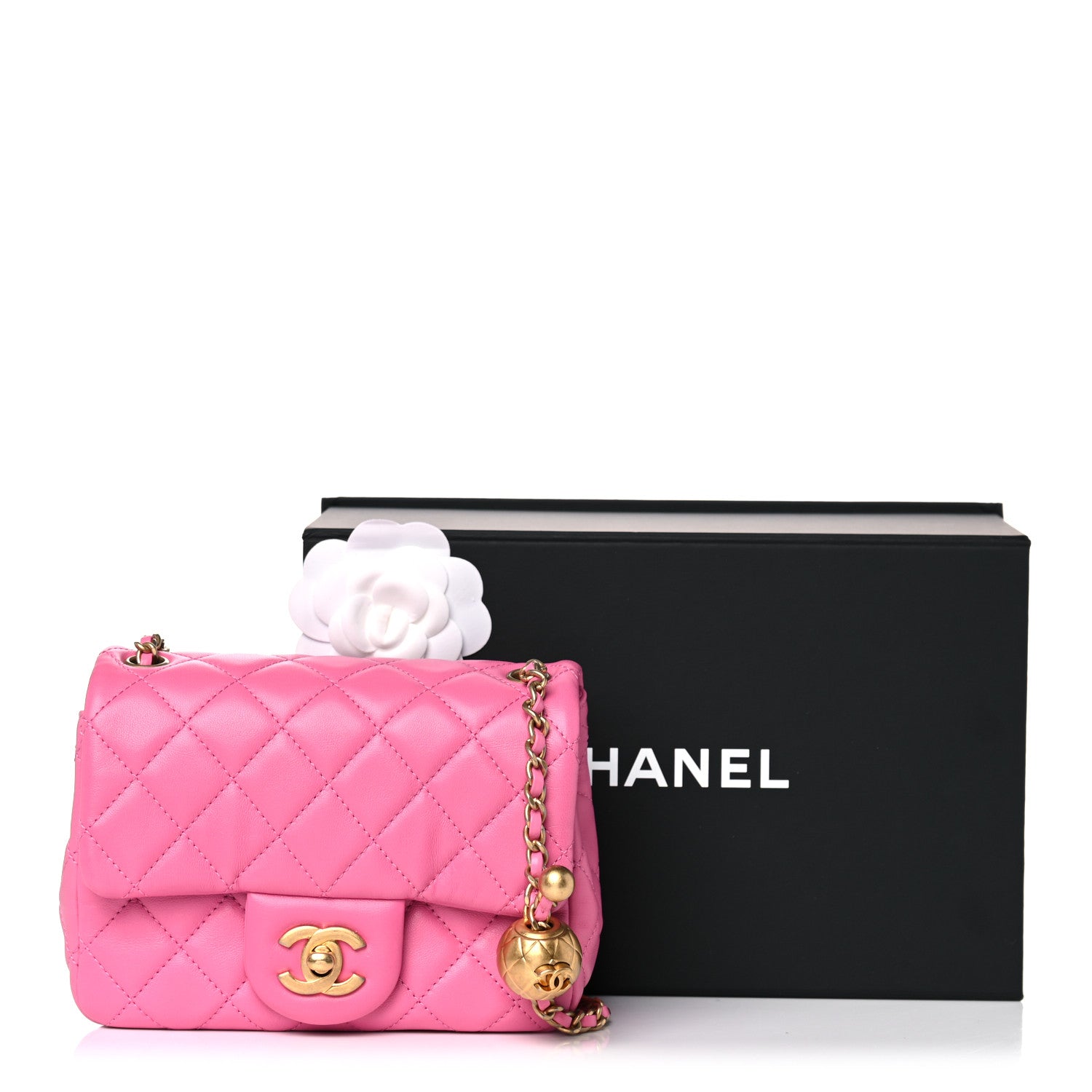 Chanel Lambskin Quilted Mini Pearl Crush Flap Pink 10 of 10