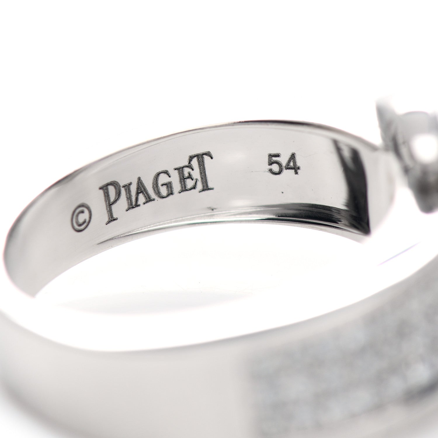 Piaget 18K White Gold Diamond Pink Sapphire Miss Protocol Ring 54 6.75 6 of 6