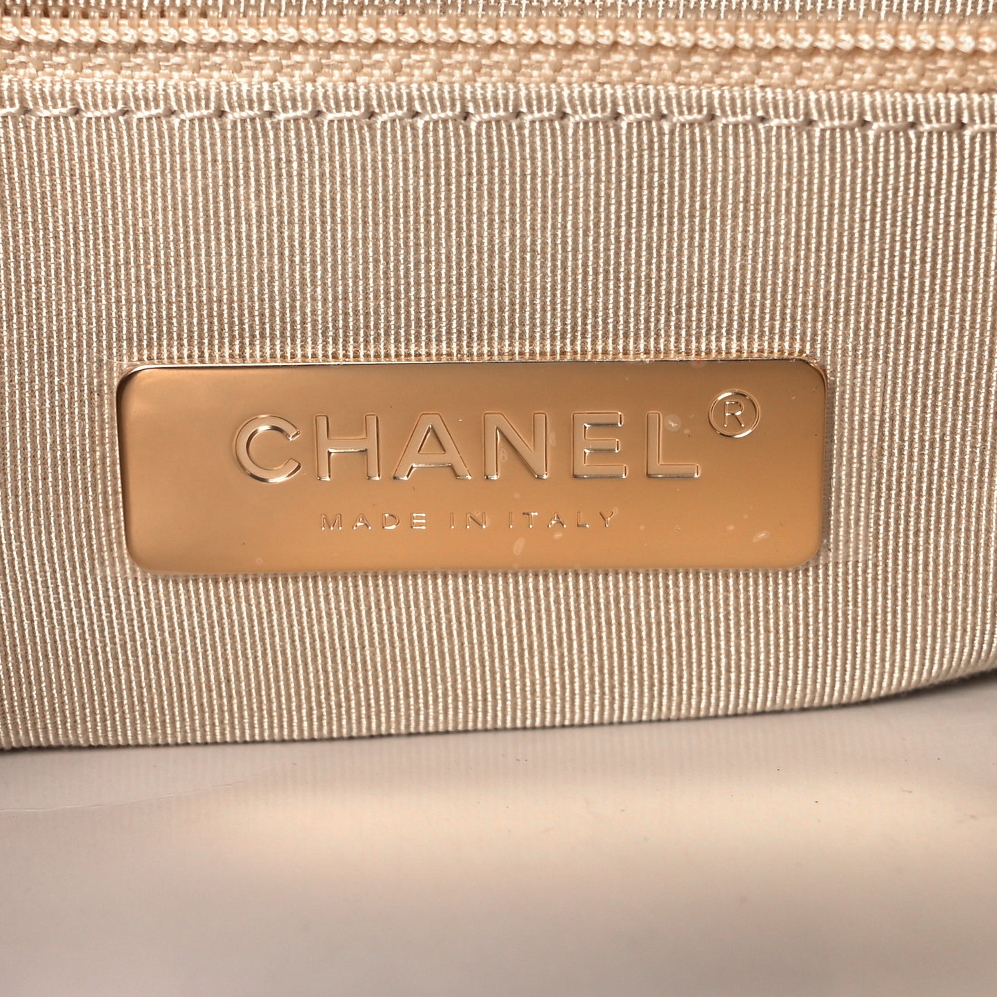 Lambskin Quilted Large Chanel 19 Flap Beige