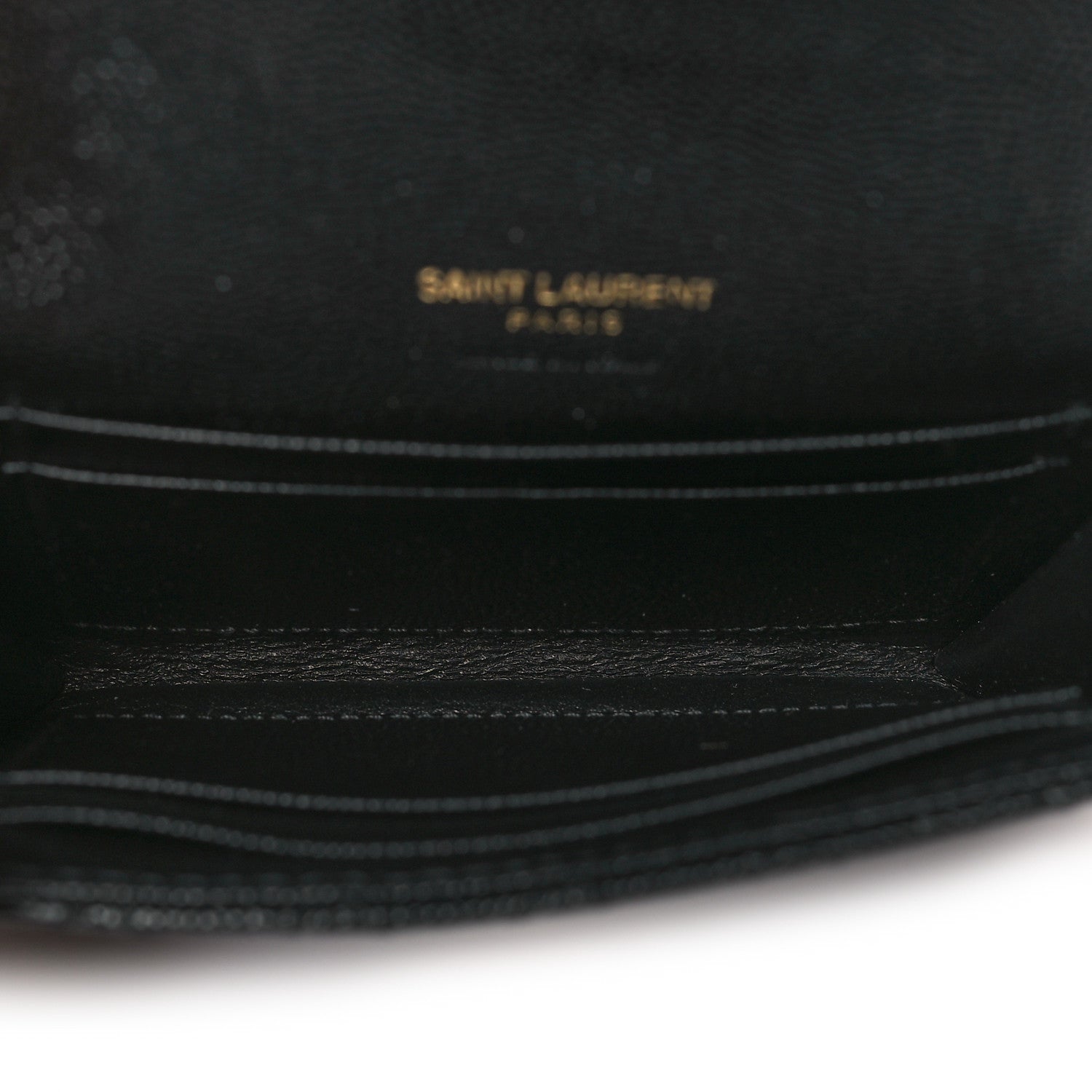 Saint Laurent Grain De Poudre Textured Mixed Matelasse Triquilt Small Monogram Envelope Wallet Black 5 of 9