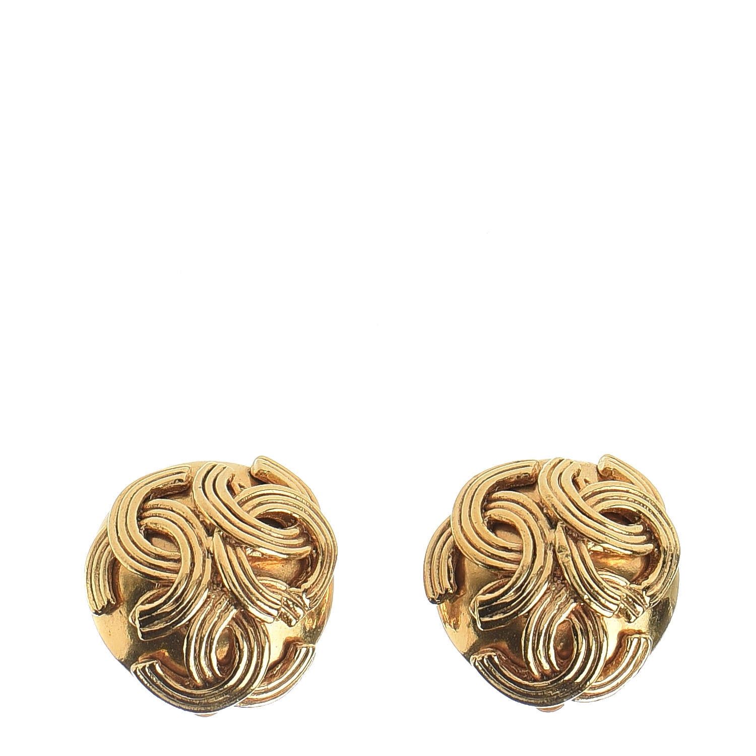 Chanel CC Clip On Earrings Gold 1 of 4