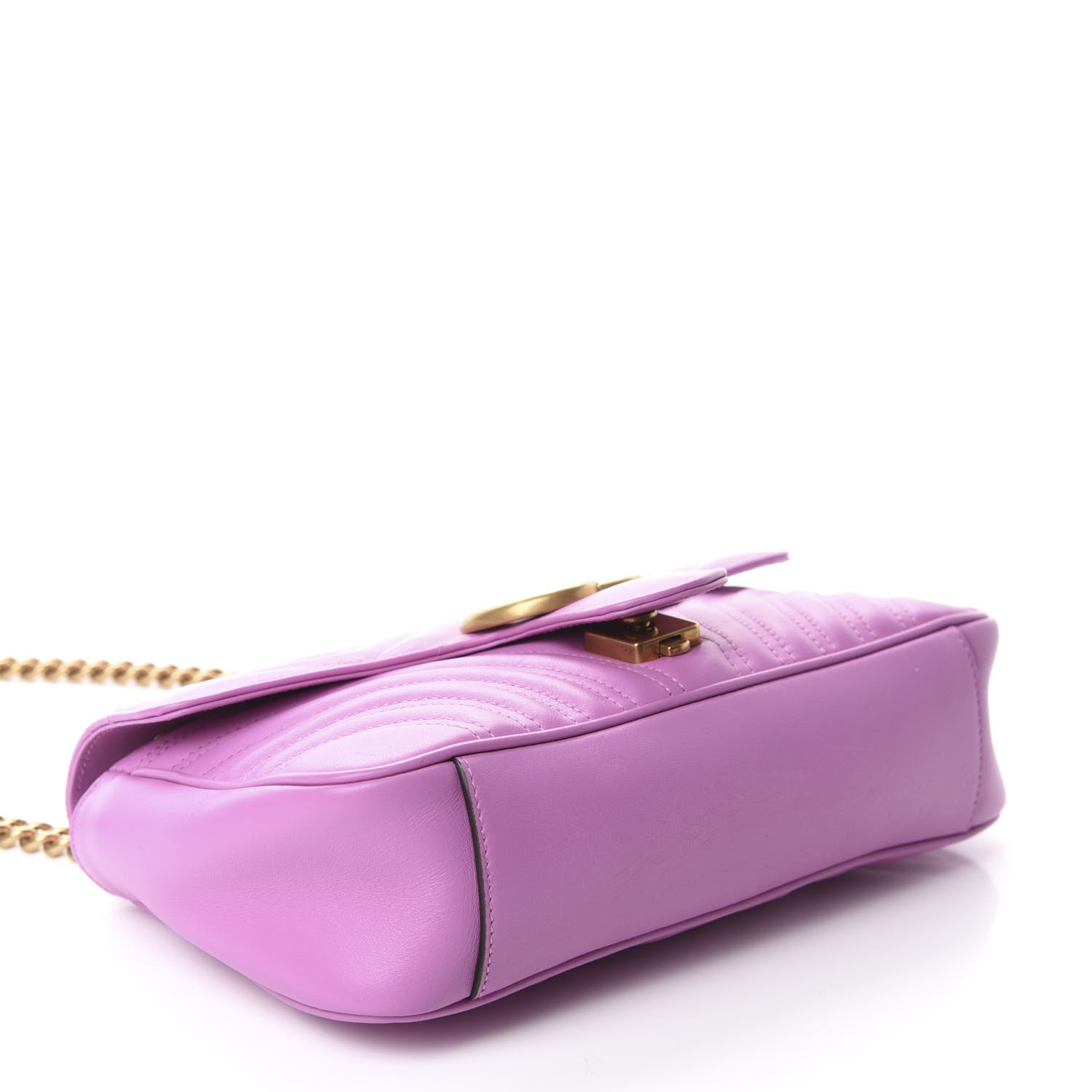 Gucci Calfskin Matelasse Small GG Marmont Shoulder Bag Candy Mousse 3 of 9