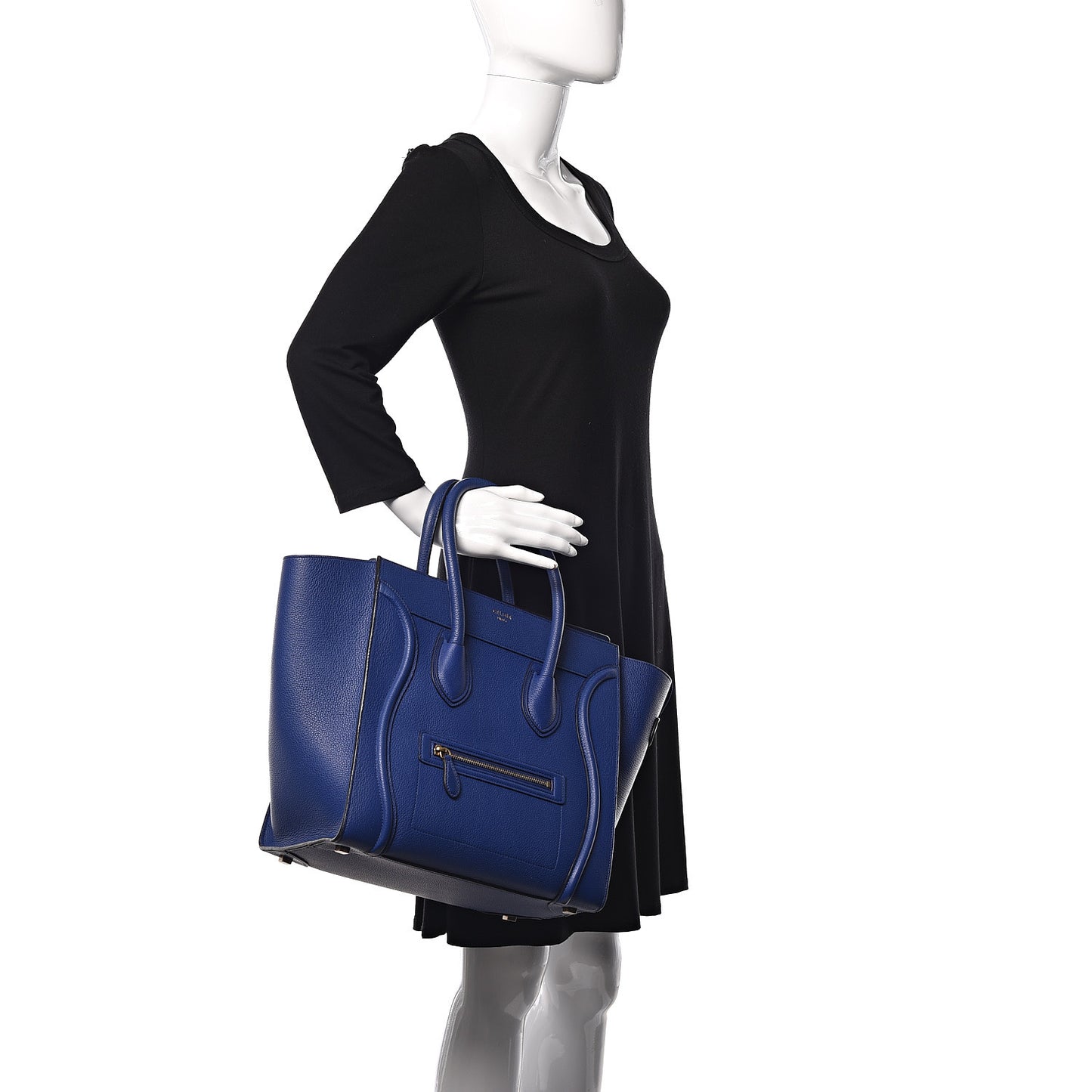 Drummed Calfskin Mini Luggage Indigo