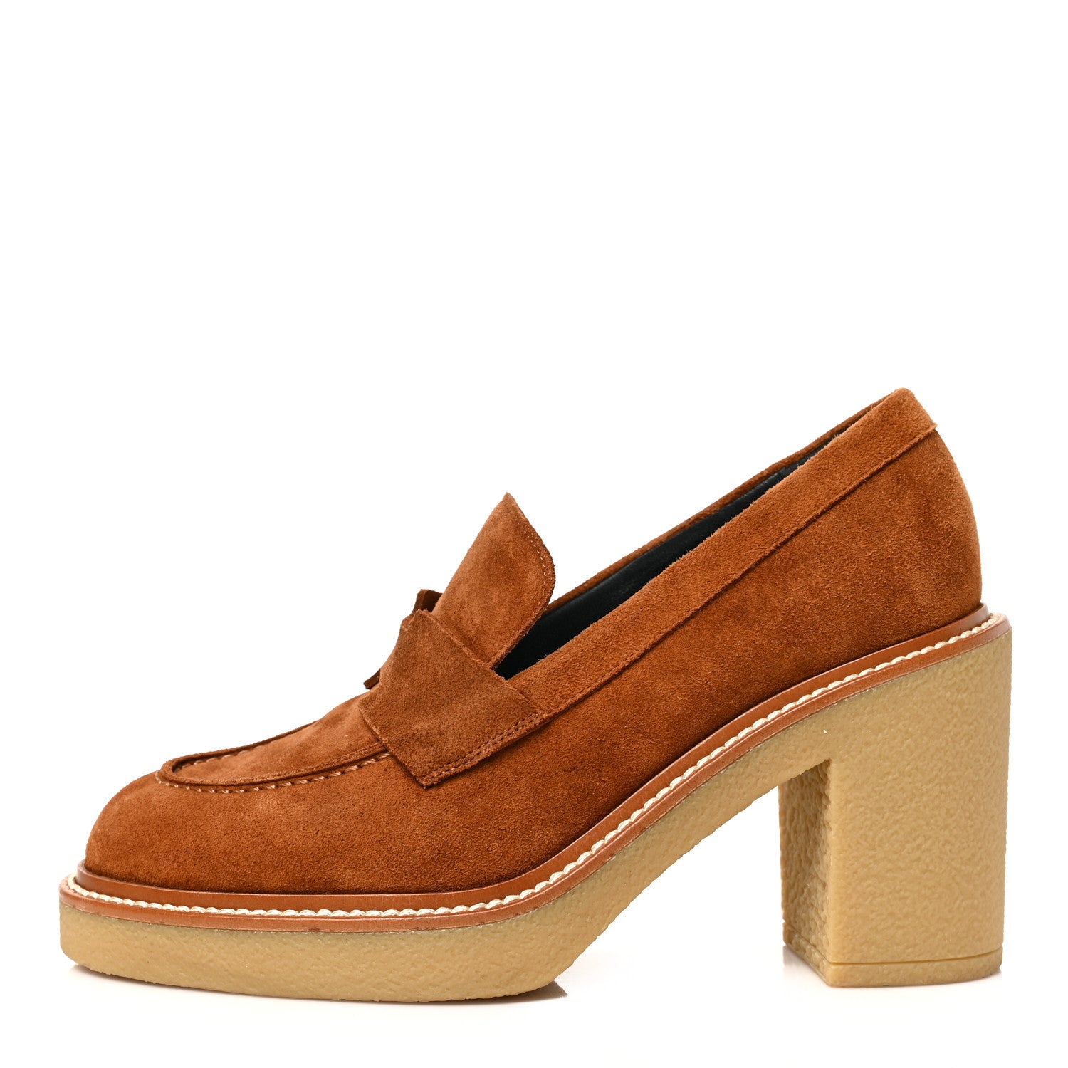 Hermes Suede Goatskin Didi 70 Loafers 36.5 36.5 Marron Iroko 1 of 8