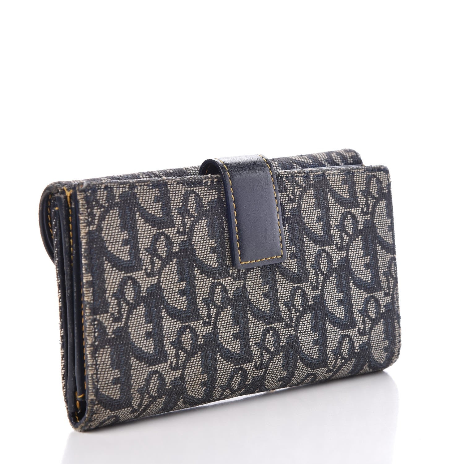 Christian Dior Monogram Saddle Wallet Navy 3 of 7