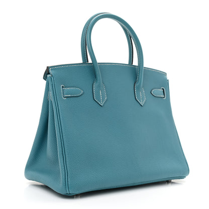 Hermes Togo Birkin 30 Blue Jean 2 of 9