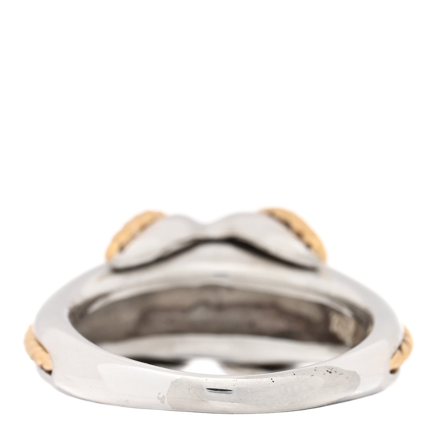 Tiffany Sterling Silver 18K Yellow Gold Signature X Ring 51 5.75 3 of 4