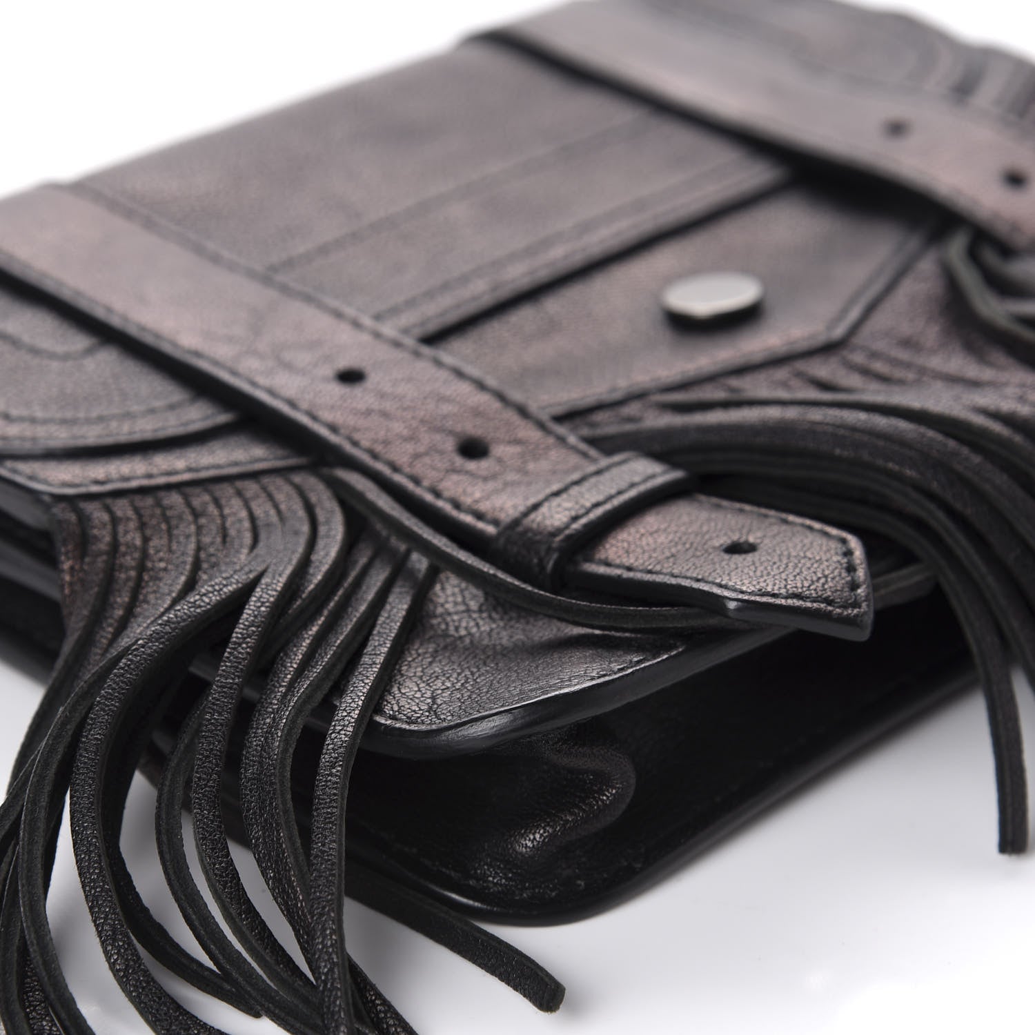 Proenza Schouler Lambskin Fringe PS1 Chain Wallet Black 6 of 10