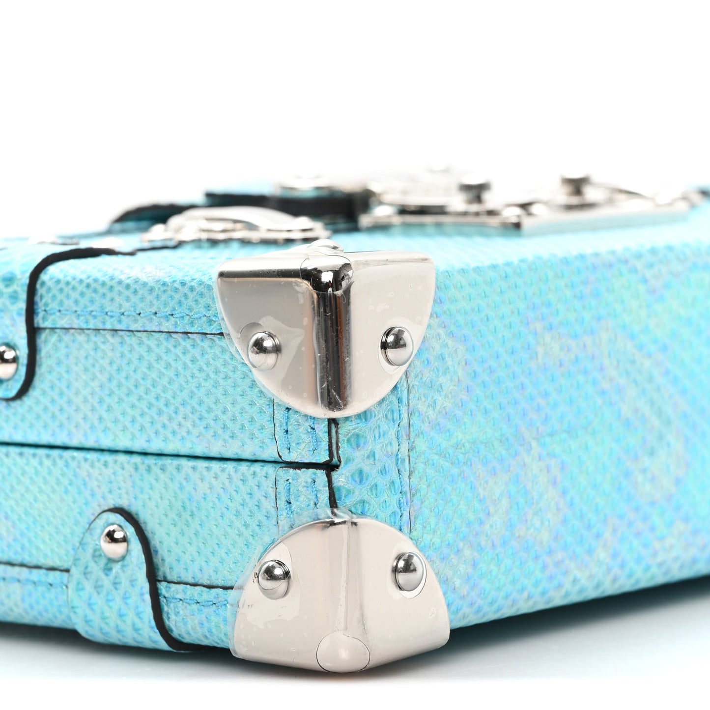 Iridescent Karung Petite Malle Blue Petrol