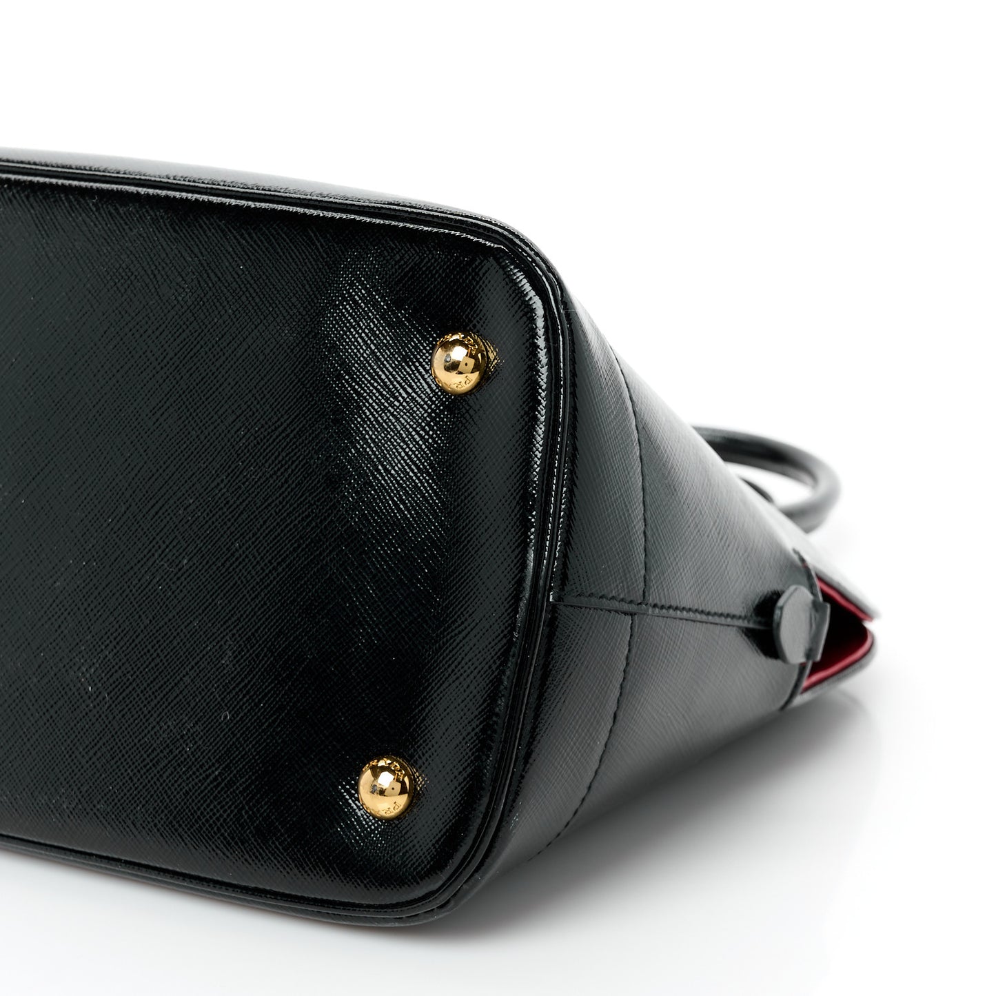 Saffiano Vernice Open Promenade Tote Black Rosso