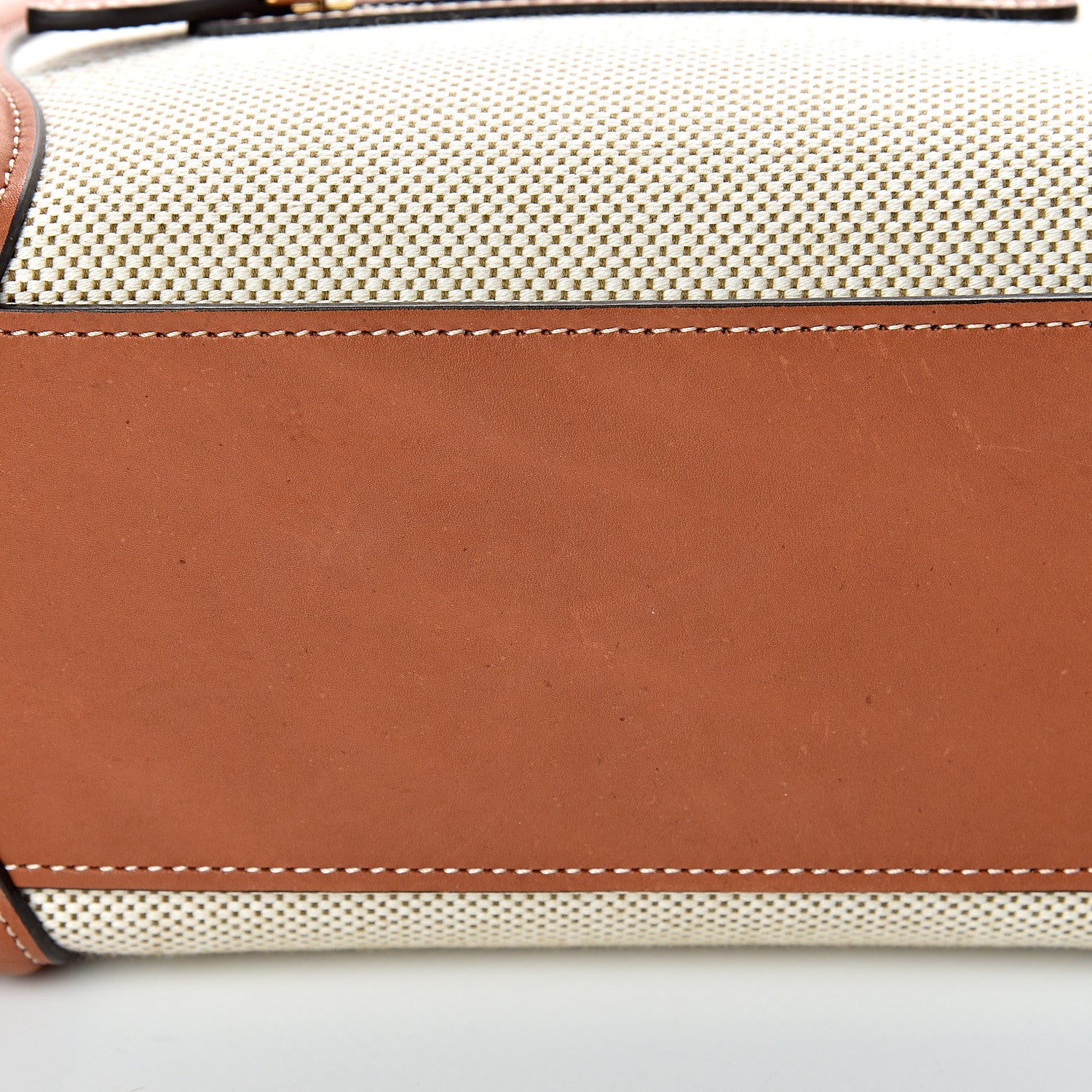Celine Textile Smooth Calfskin Nano Luggage Tan White 11 of 16