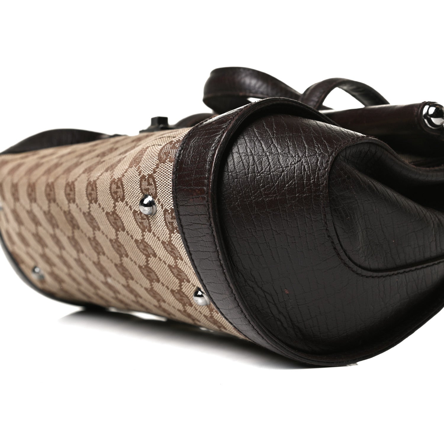 Gucci Monogram Small Bamboo Bullet Bag Dark Brown 6 of 15