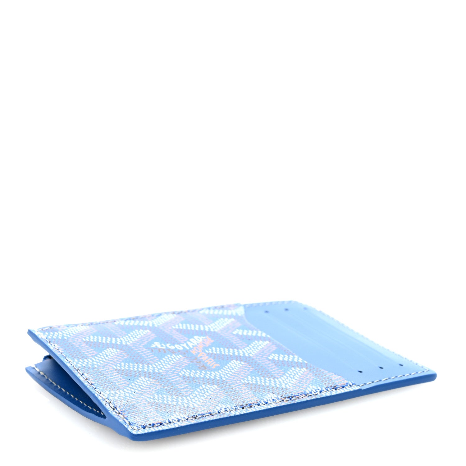 Goyard Goyardine Bourbon Zipped Card Holder Sky Blue 4 of 7
