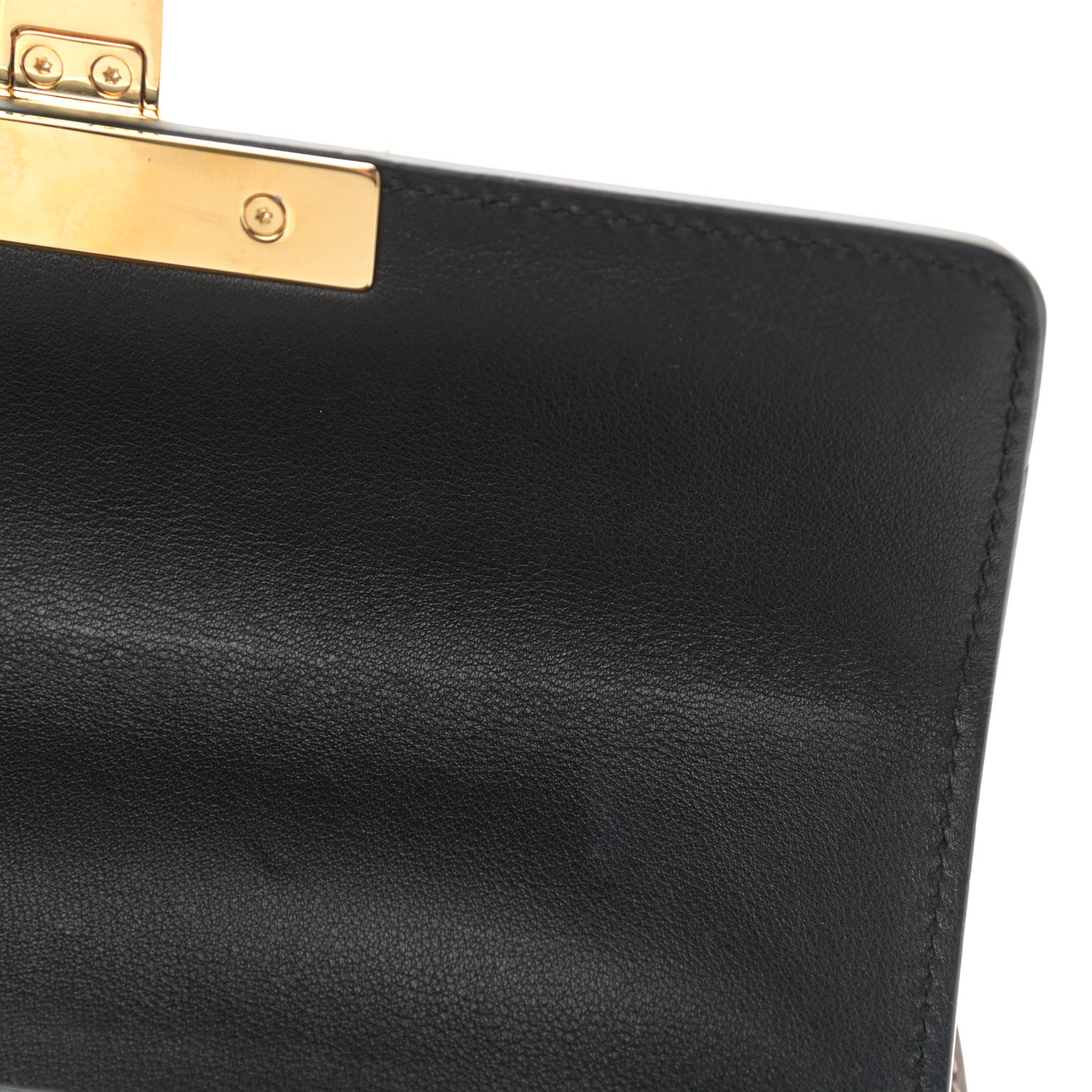 Gucci GG Supreme Monogram Calfskin Small Padlock Shoulder Bag Beige Black Cuir 12 of 13