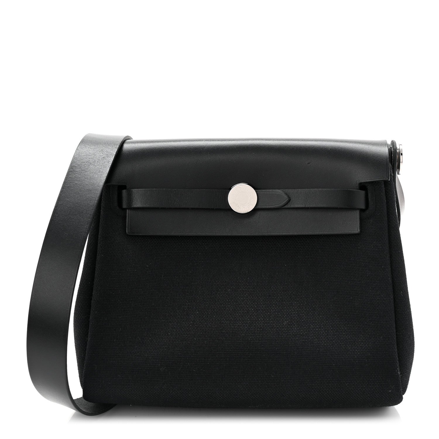 Hermes Military Toile Vache Hunter Herbag Zip Retourne 20 Black 1 of 11