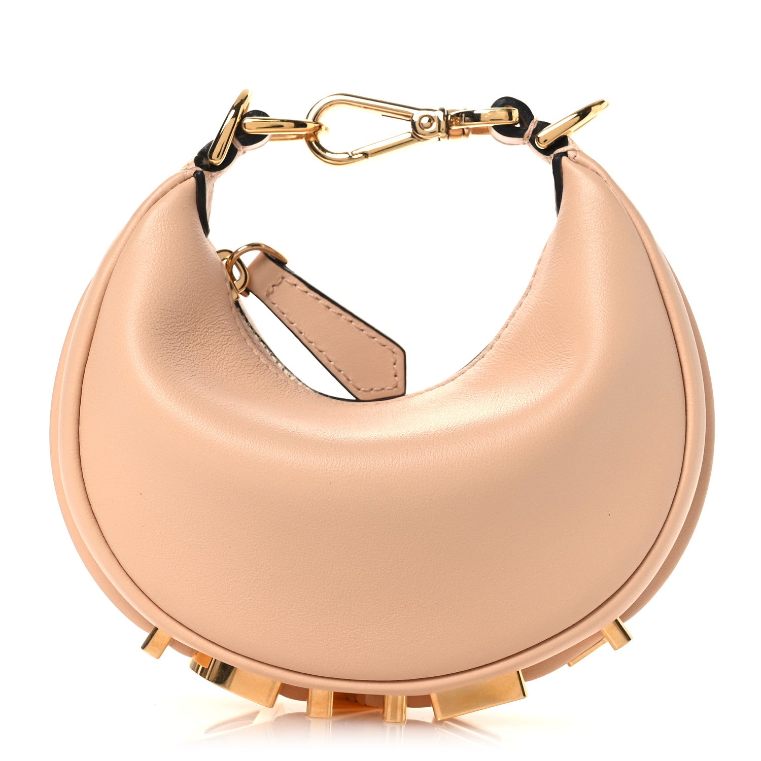 Fendi Vitello Grace Matte Nano Fendigraphy Hobo Charm Light Rose 1 of 10