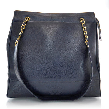 Chanel Caviar Shopper Tote Navy Blue 1 of 10