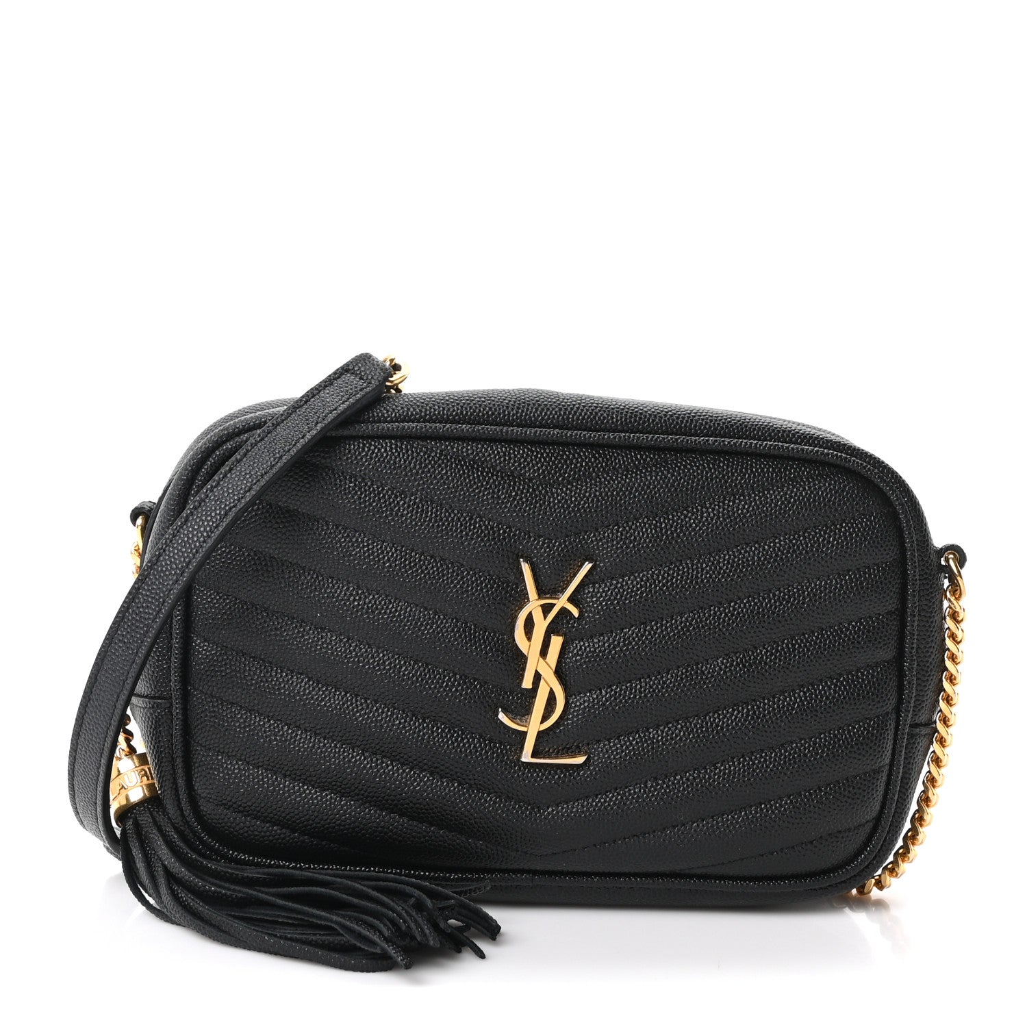 Saint Laurent Grain De Poudre Matelasse Monogram Mini Lou Camera Bag Black 1 of 10