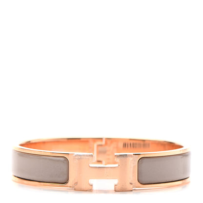 Hermes Enamel Narrow Clic Clac H Bracelet PM Marron Glace 1 of 5