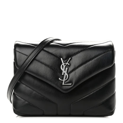 Saint Laurent Calfskin Y Quilted Monogram Toy Loulou Crossbody Bag Black 1 of 9