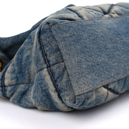 Saint Laurent Denim Quilted Small Loulou Puffer Monogram Chain Satchel Blue Cinnamon 7 of 11