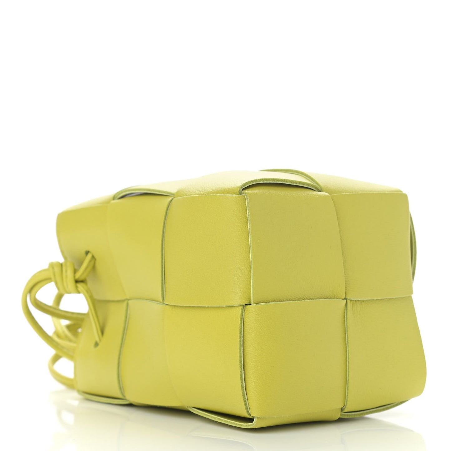 Nappa Maxi Intrecciato Mini Cassette Bucket Bag Kiwi