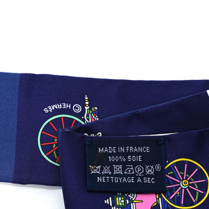 Hermes Silk Les Voitures Exquises Twilly Bleu Vert Multicolor 3 of 3