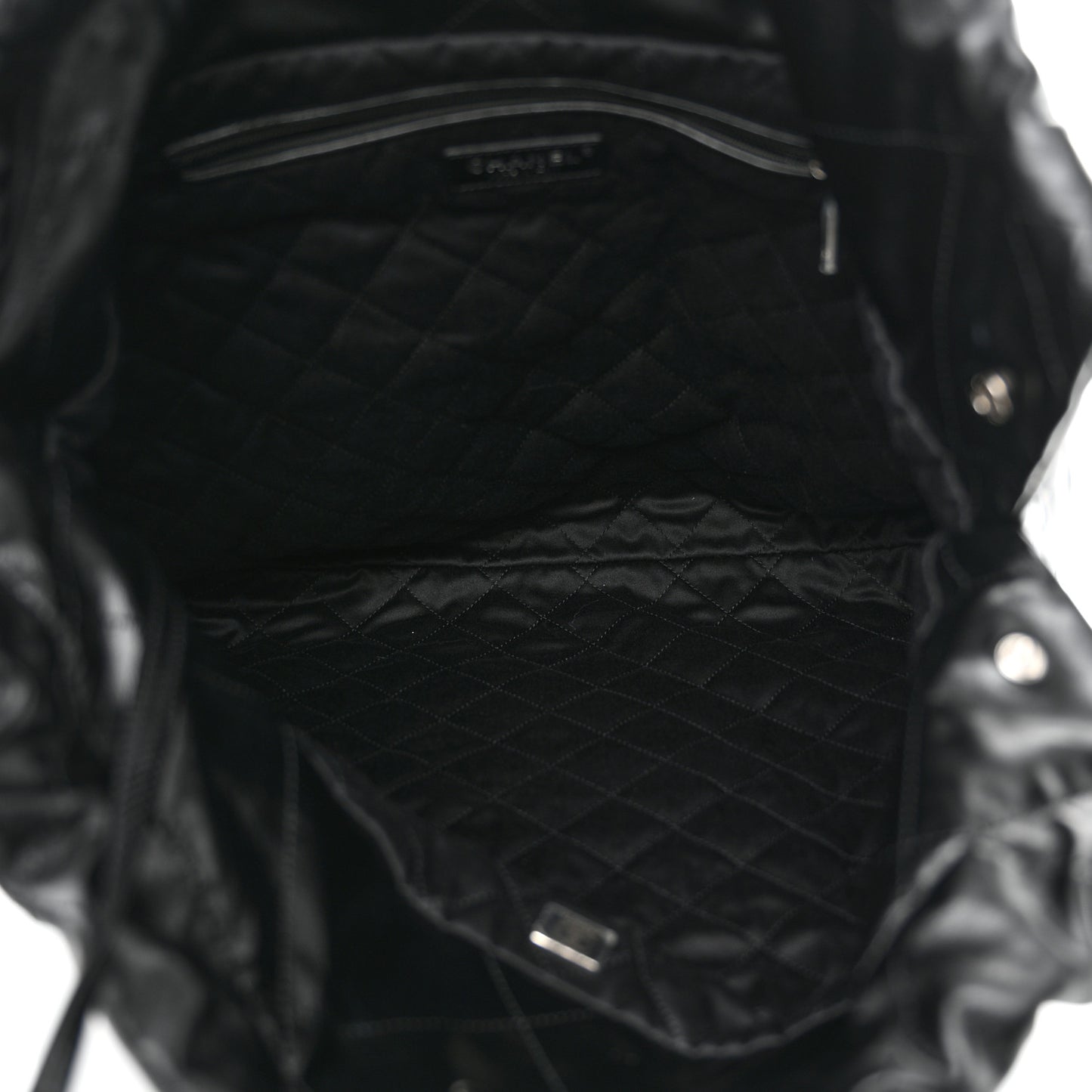 Shiny Calfskin Quilted Large Chanel 22 Black
