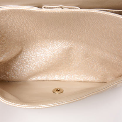 Chanel Iridescent Caviar Quilted Jumbo Double Flap Beige 12 of 13