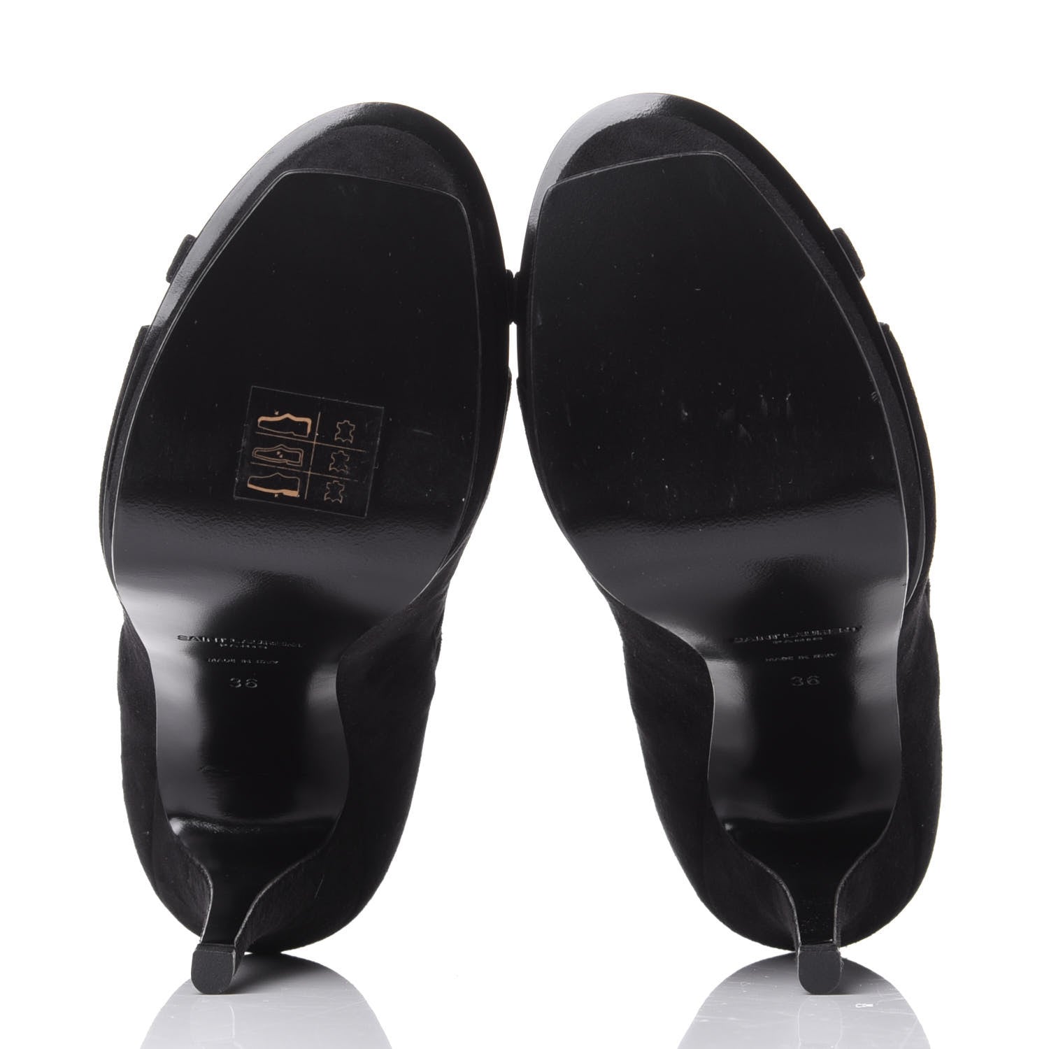 Saint Laurent Kid Scamosciato Tribute 105 Platform Sandals 36 Black 7 of 10