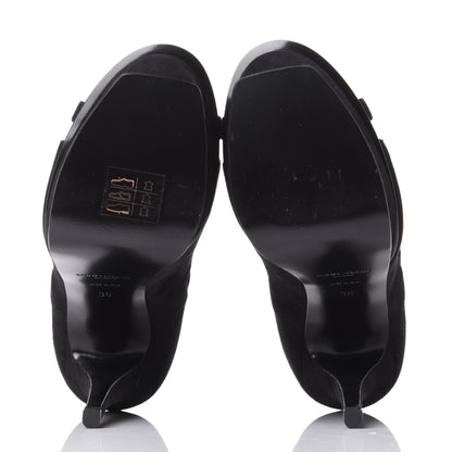 Saint Laurent Kid Scamosciato Tribute 105 Platform Sandals 36 Black 7 of 10