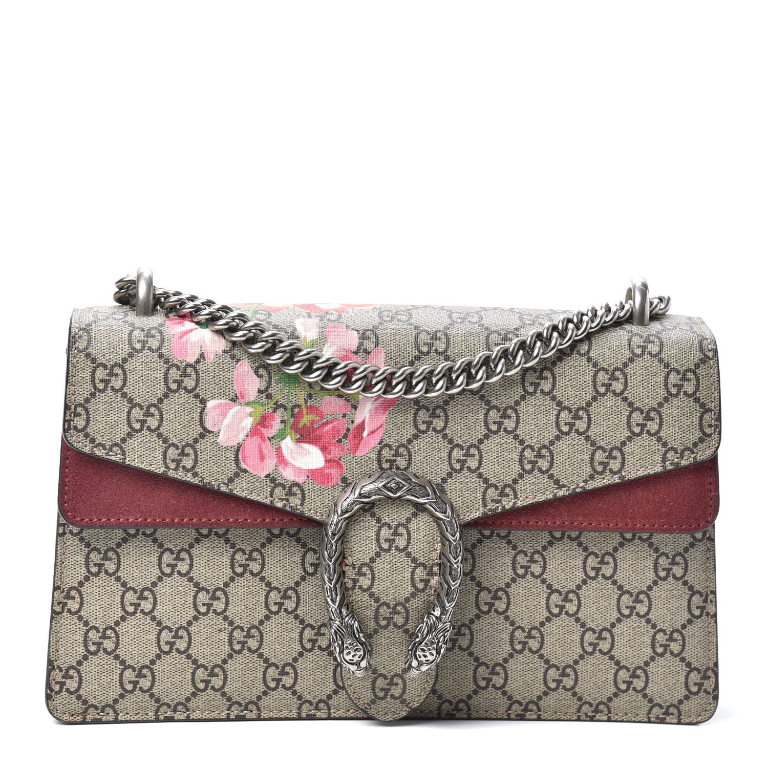 Gucci GG Supreme Monogram Blooms Small Dionysus Shoulder Bag Beige Multicolor Dry Rose 1 of 9