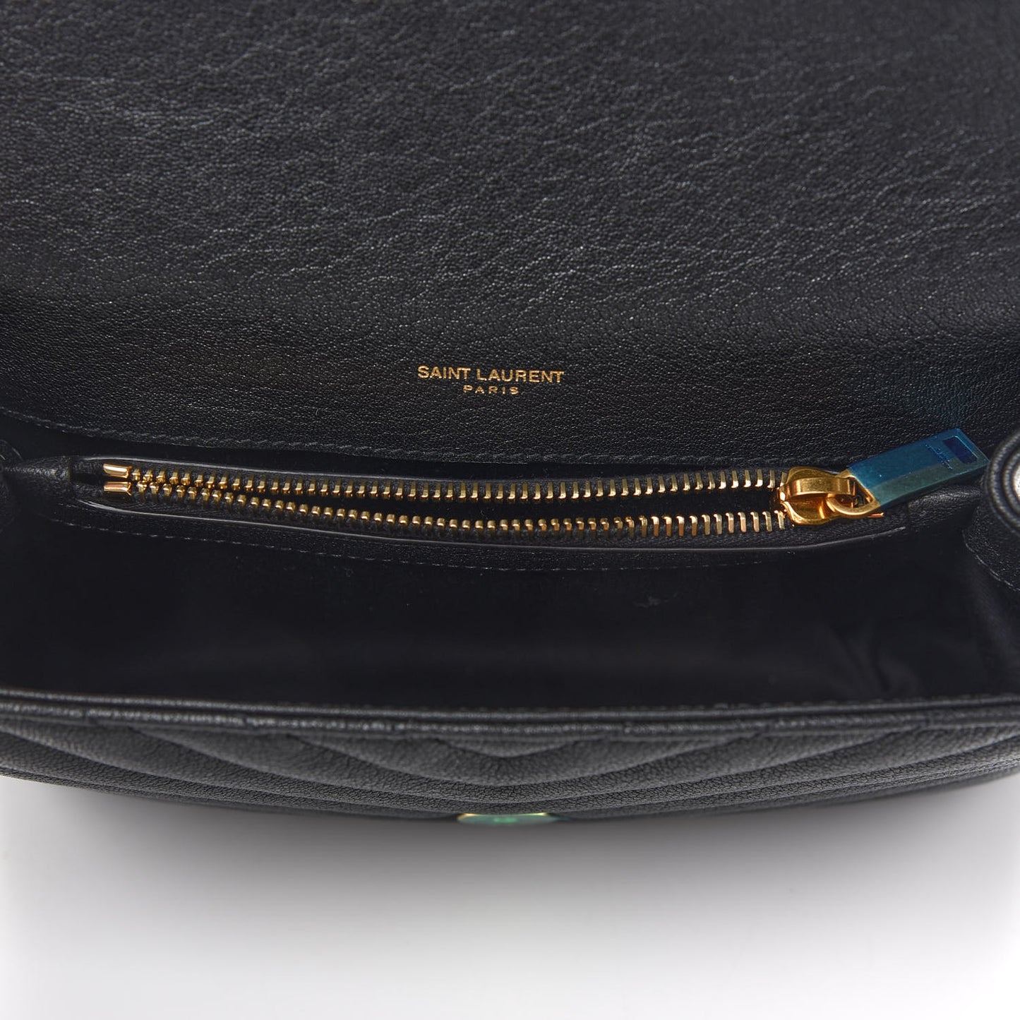 Sheepskin Matelasse Chevron Monogram Medium College Bag Black