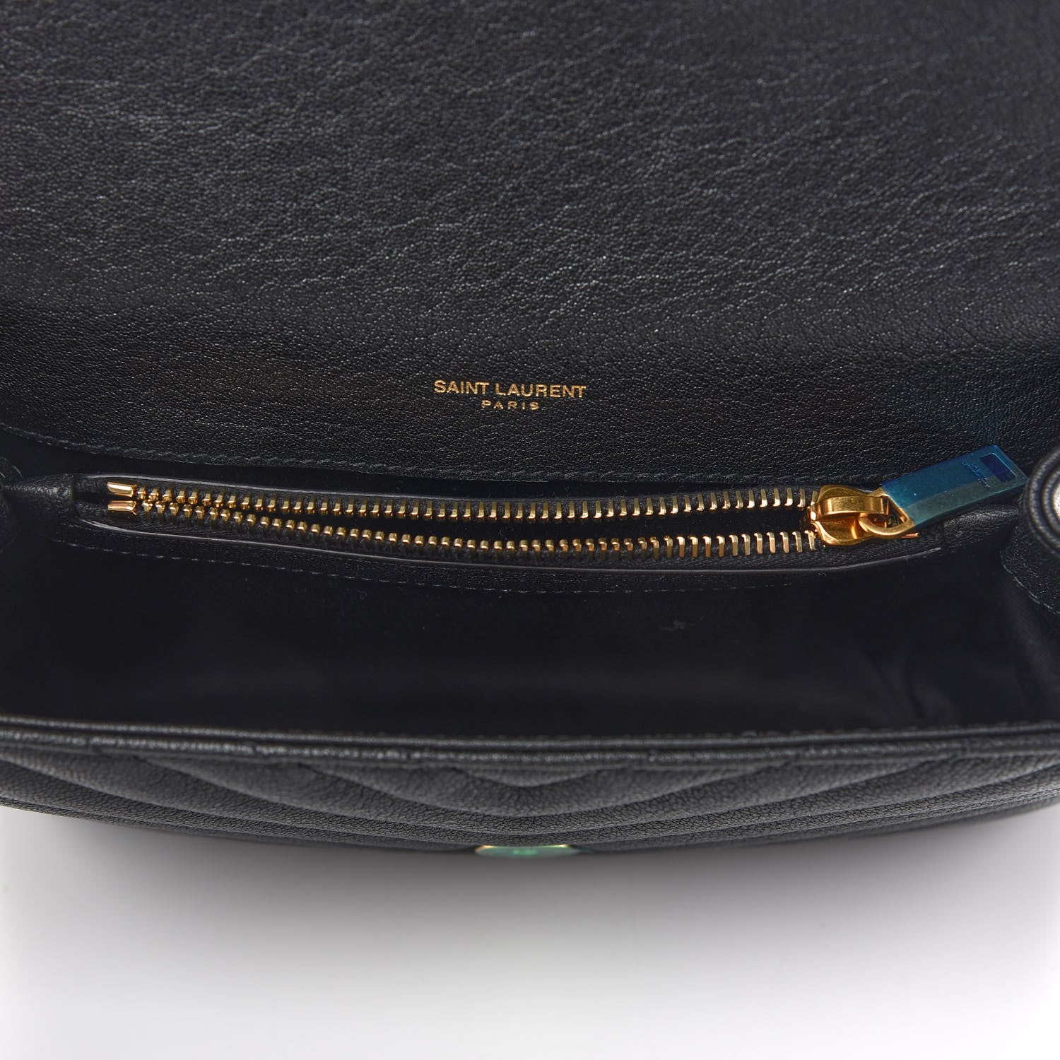 Saint Laurent Sheepskin Matelasse Chevron Monogram Medium College Bag Black 5 of 8