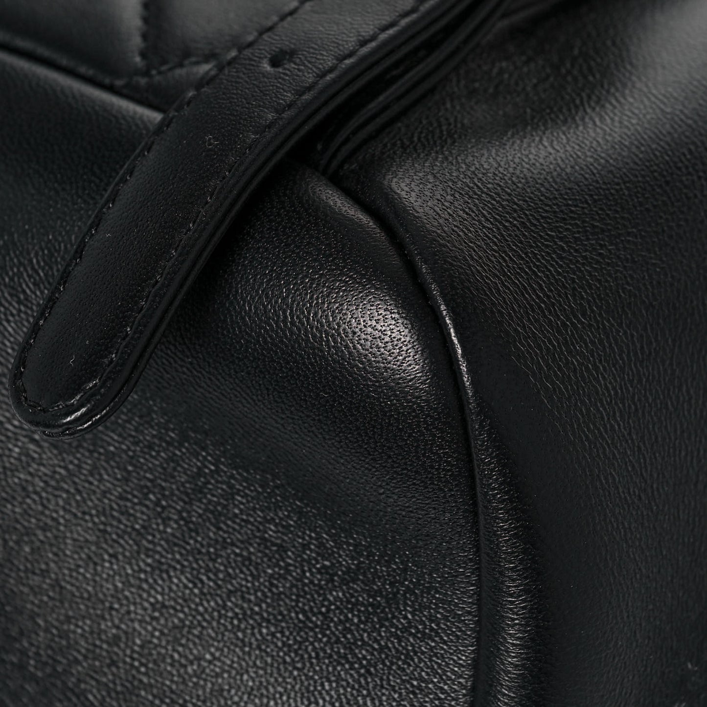 Lambskin Quilted Small Duma Drawstring Backpack Black