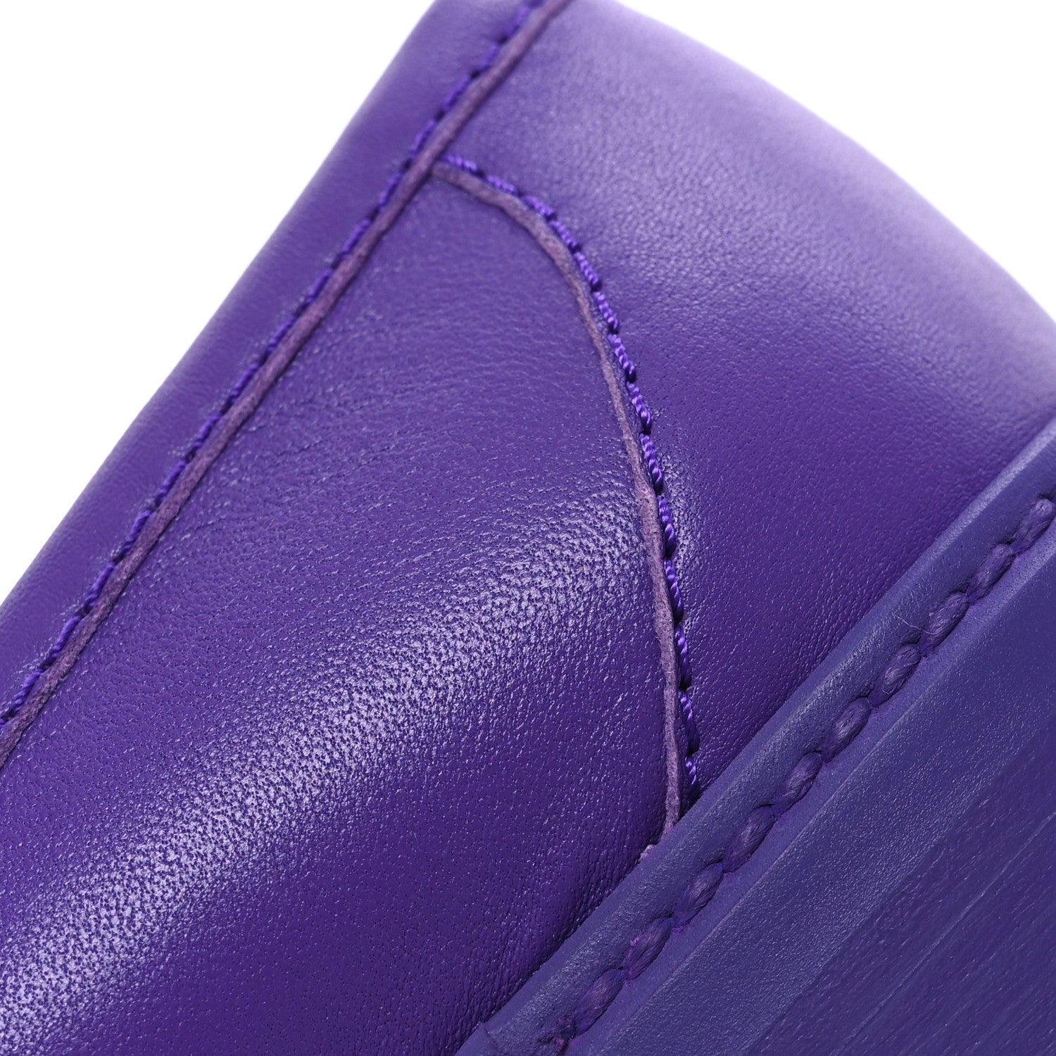 Chanel Lambskin Quilted CC Turnlock Loafers 37 Purple 12 of 13