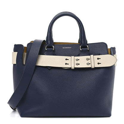 Burberry Soft Grain Calfskin Small Belt Bag Navy White 1 of 10