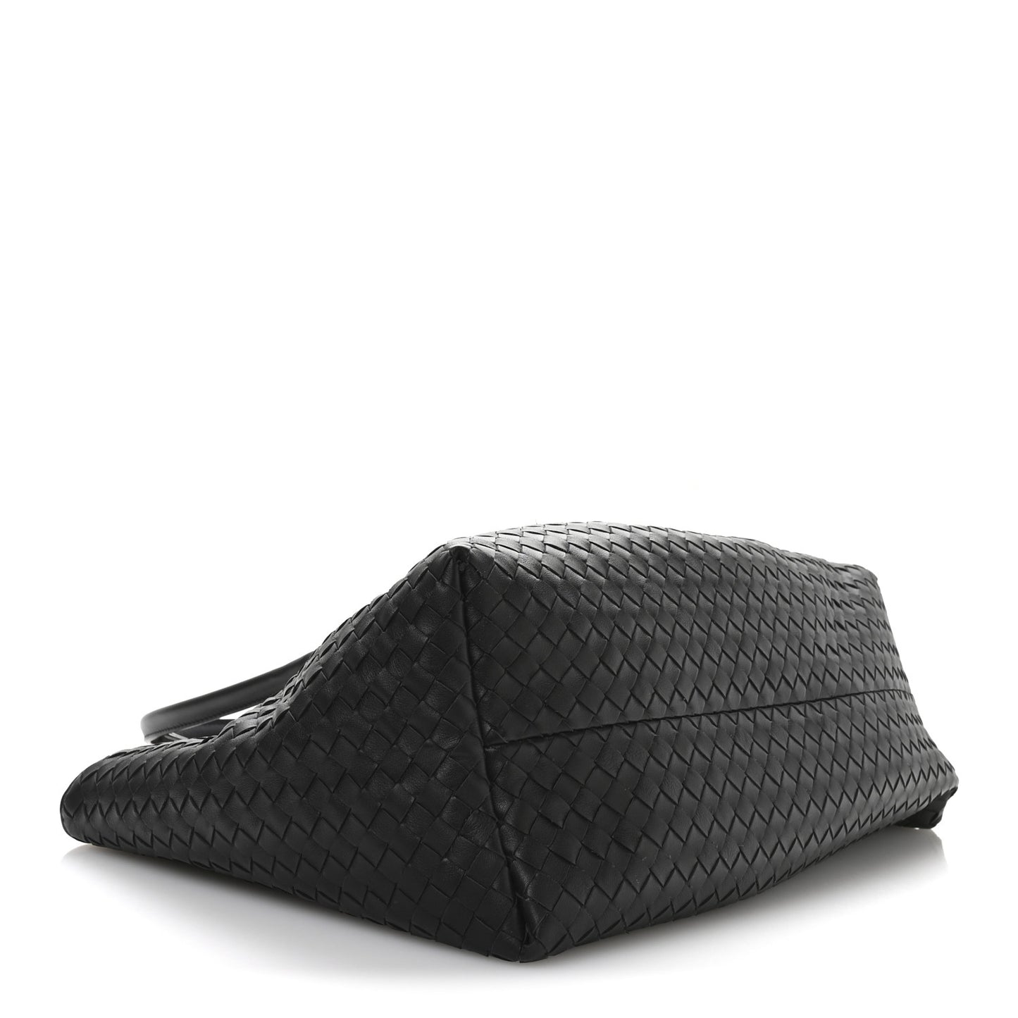 Calfskin Intrecciato Large Pinacoteca Reversible Tote Black Fondant