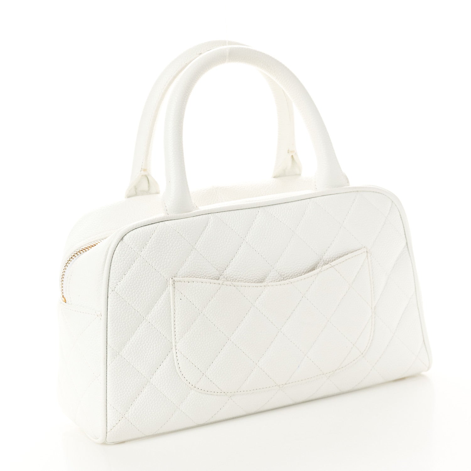 Chanel Caviar Quilted Small Bowler White 2 of 14